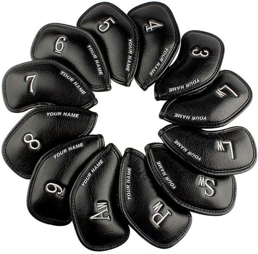 CRAFTSMAN GOLF 12pcs or 1pc Thick Synthetic Leather Golf Iron Head Covers Set by CRAFTSMANGOLF
