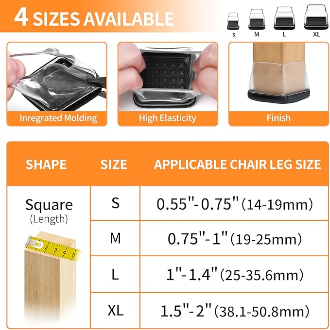 Ezprotekt 24 Pcs Clear Chair Leg Sliders - Image 2