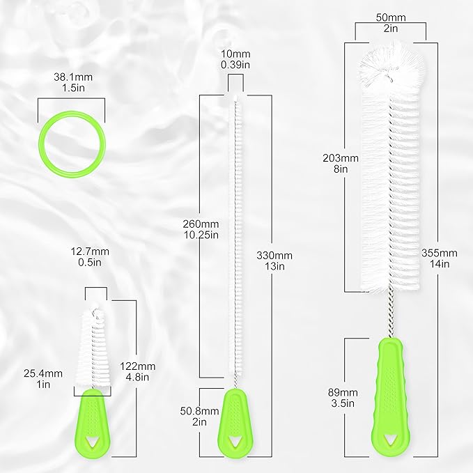 Bottle Brush Cleaner Set of 3, Long Handle Water Bottle & Straw Cleaner Brushes - Image 2