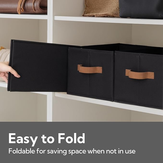 StorageWorks Storage Baskets for Shelves, Foldable Fabric Closet Storage Bins - Image 3