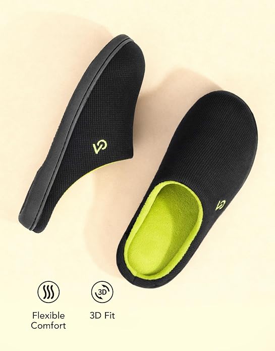 VeraCosy Men's Two-Tone Memory Foam House Slippers Indoor Outdoor Durable - Image 5