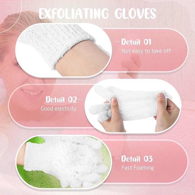 104 Pcs Exfoliating Glove Bulk Shower Gloves - Image 4