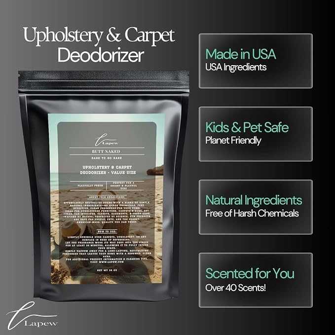 Butt Naked Carpet Freshener Powder Refill 36 oz | Powerful Odor Eliminator - Image 5