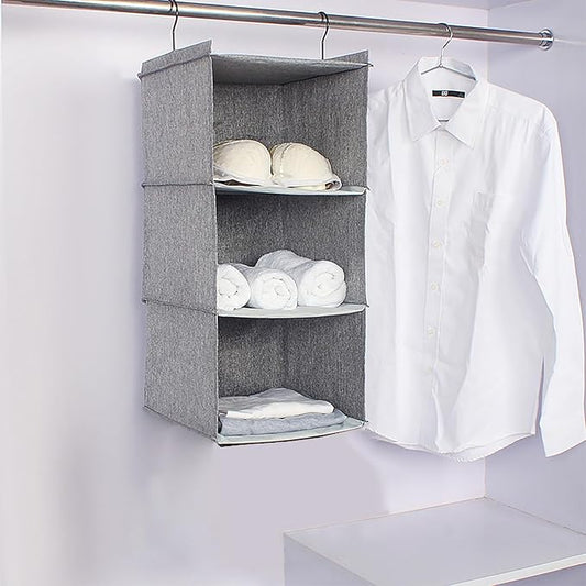 Hanging Closet Organizer, Easy Mount Collapsible 3-Shelf Camper Closet Wardrobe - Image 2