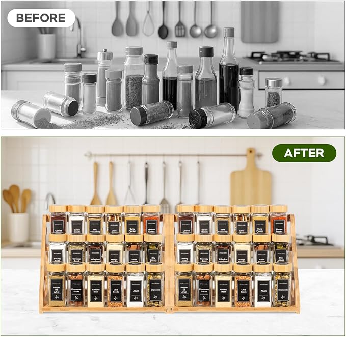 3 Tier Bamboo Spice Rack Organizer - Image 7