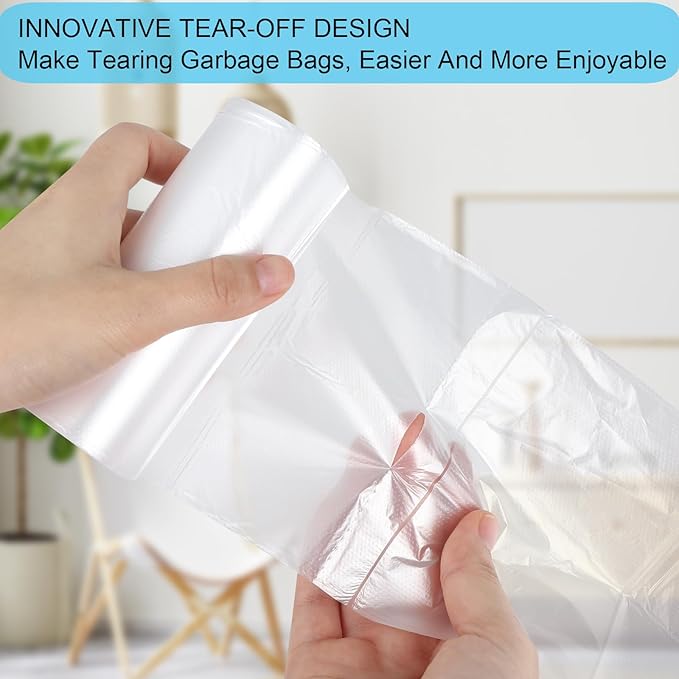 2 Gallon Small Plastic Trash Bags, 7.5 Liters Clear Wastebasket Liners Garbage - Image 4