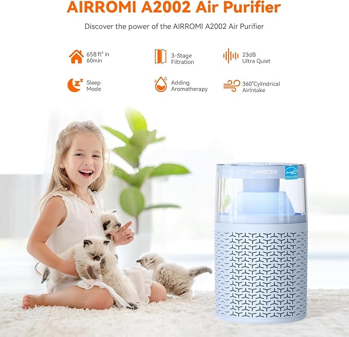 AIRROMI Air Purifiers for Bedroom Home, Activated Carbon Filter Cleaner - Image 3