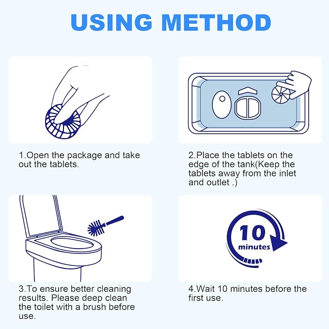 CHMI 100 Pack Toilet Bowl Cleaner Tablets, Long-lasting Bathroom Toilet Tank - Image 7