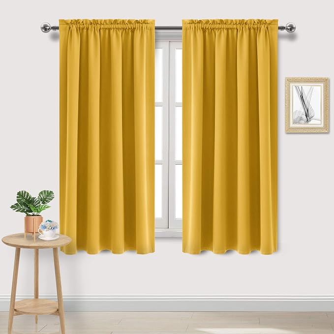 DWCN Yellow Room Darkening Blackout Curtains by DWCN