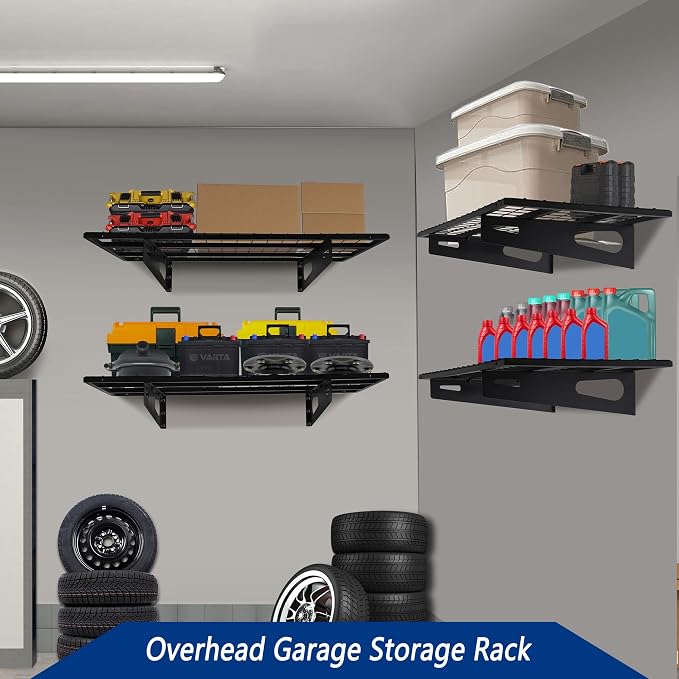 2-Pack 1.5x3FT Garage Shelving 17.7-inch-by-35.8-inch Wall Shelf Garage Storage - Image 3