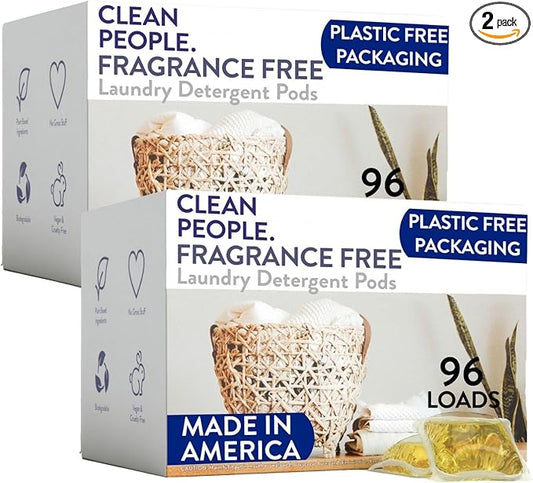 The Clean People Ultra Concentrated Laundry Detergent Pods, Fragrance Free by CleanPeople