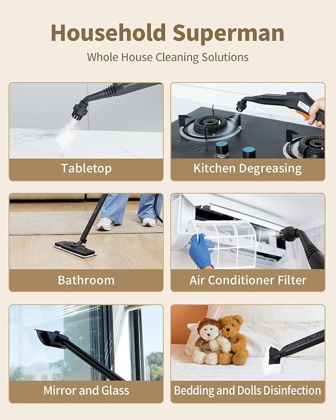 Steam Cleaner for Carpet, 293°F 58 PSI Powerful Multipurpose Steam Mop for Home - Image 7