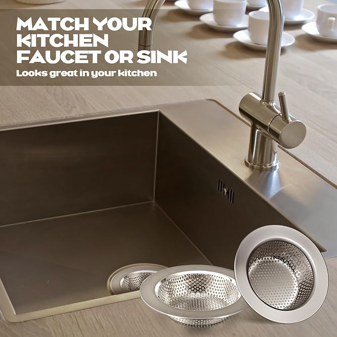 Retisee 2 Pcs Sink Strainer Stainless Steel Kitchen Sink Drain Strainer Basket - Image 6