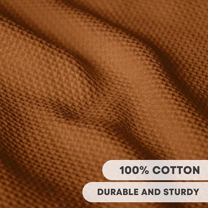 Artoid Mode 100% Cotton Caramel Waffle Weave Kitchen Dish Cloths, 13x28 Inch - Image 3