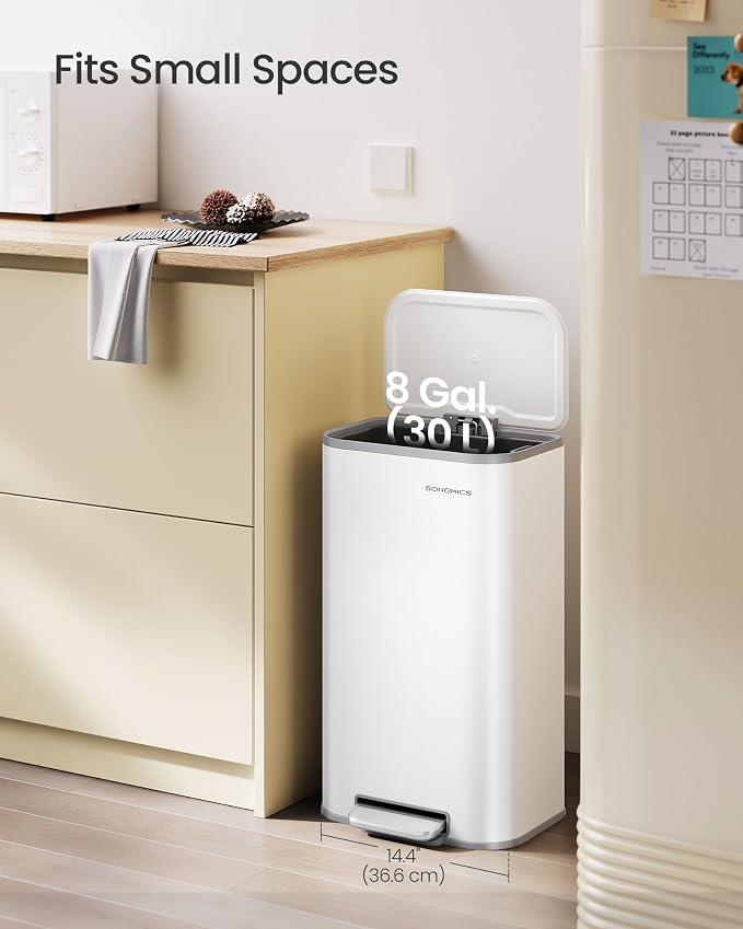 SONGMICS Kitchen Trash Can, 8-Gallon Garbage Can - Image 3
