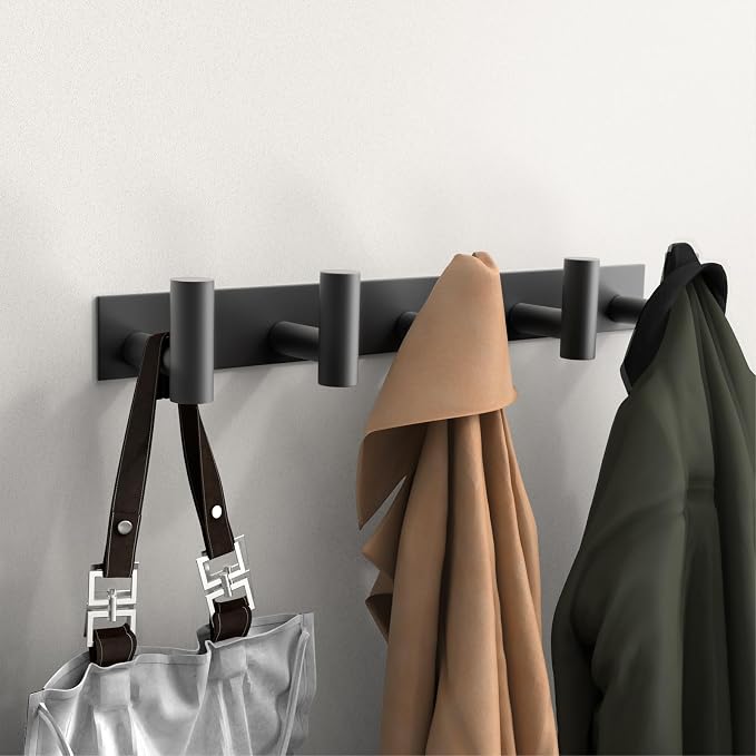 PMMASTO Coat Rack Wall Mounted, 5 "T Shaped Wall Hooks - Image 2