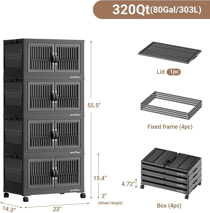 BROVIEW 320Qt Stackable Storage Bins - Image 2