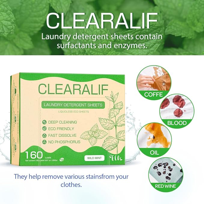 Laundry Detergent Sheets Up to 160 Loads, Wild Mint - Image 2
