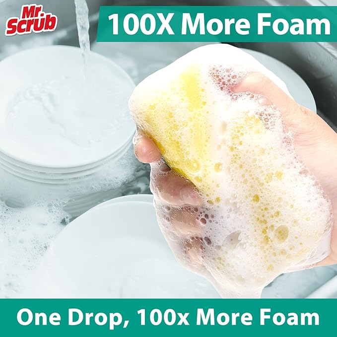 Sponges Kitchen Scrub Dish Sponge Scouring Pad, 48 Pack Cleaning Brush Scrubber - Image 4