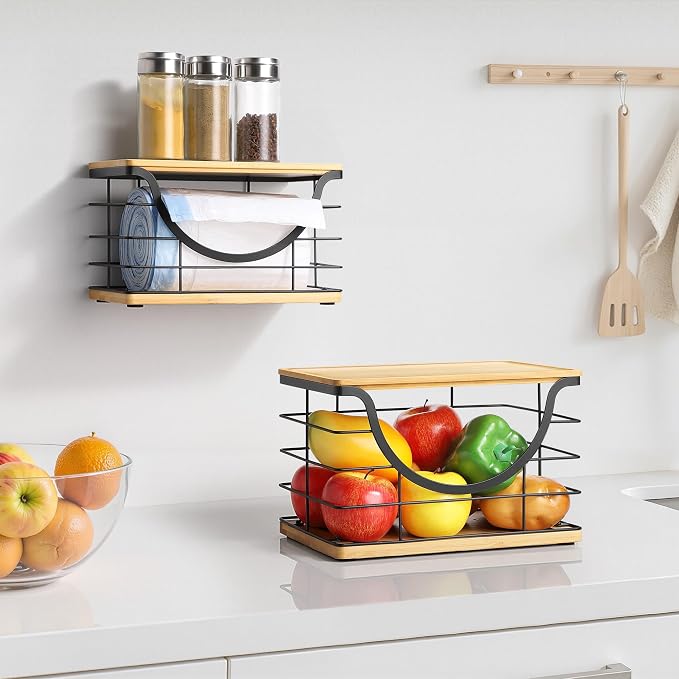 Extra Large Trash Bag Holder Stackable Kitchen Storage, 2 Pack Wall Mounted - Image 3