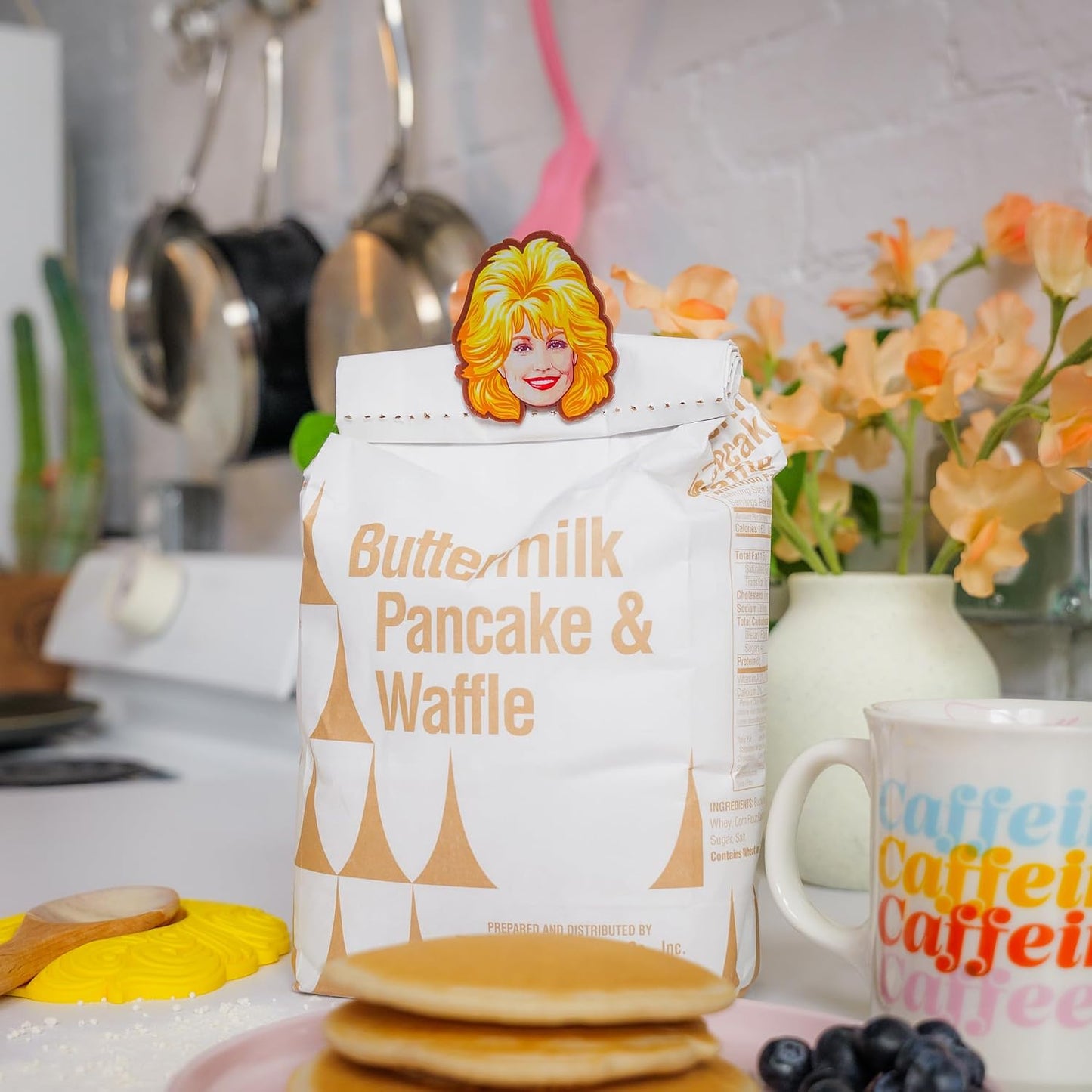Dolly Parton Bag Clips, Set of 4, BPA-Free Plastic, Dolly-Inspired Iconic Hairstyle Designs, Kitchen and Pantry Organization
