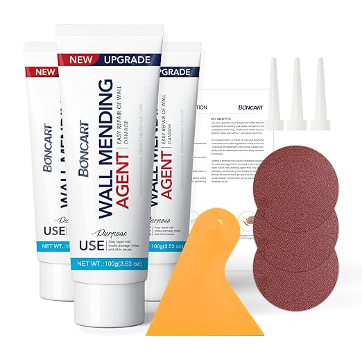 Drywall Repair Kit, Spackle Wall Repair Kit, 3 Pack Wall Mending Agent Putty by BONCART