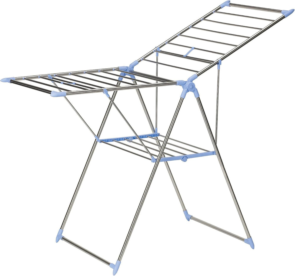 Household Essentials Collapsible Adjustable Gullwing Metal Clothes Drying Rac...