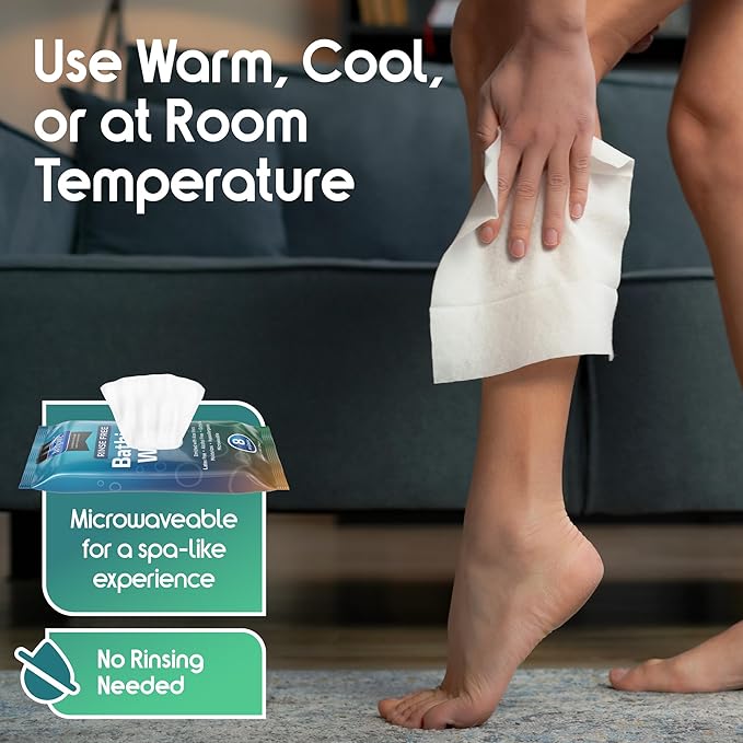 Inspire Ultra Thick Rinse-Free Bath Towels | Shower Towels - Image 4