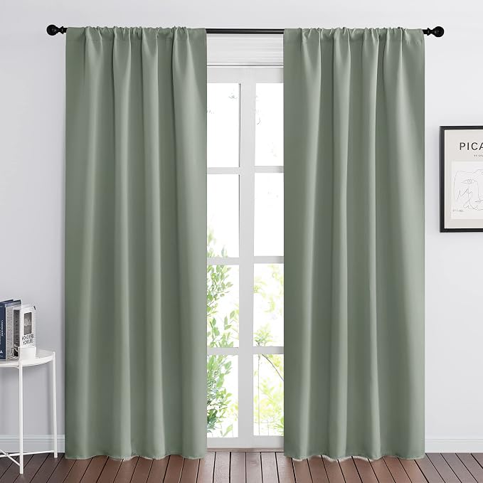 RYB HOME Green Blackout Living Room Curtains by RYBHOME