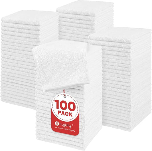 Orighty Microfiber Washcloths Bulk Towels Set 100 Pack, Highly Absorbent and by AllRightinOrighty