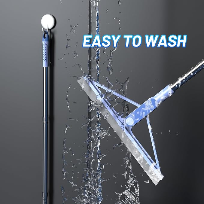 KOLLIEE Rubber Floor Squeegee Broom 61'' Long Handle Shower Squeegee - Image 6