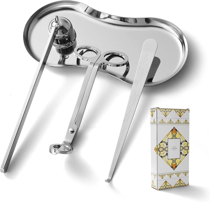 PATOISE 4 in 1 Candle Accessory Set, Candle Wick Trimmer Cutter, Candle Snuffer by PATOISE