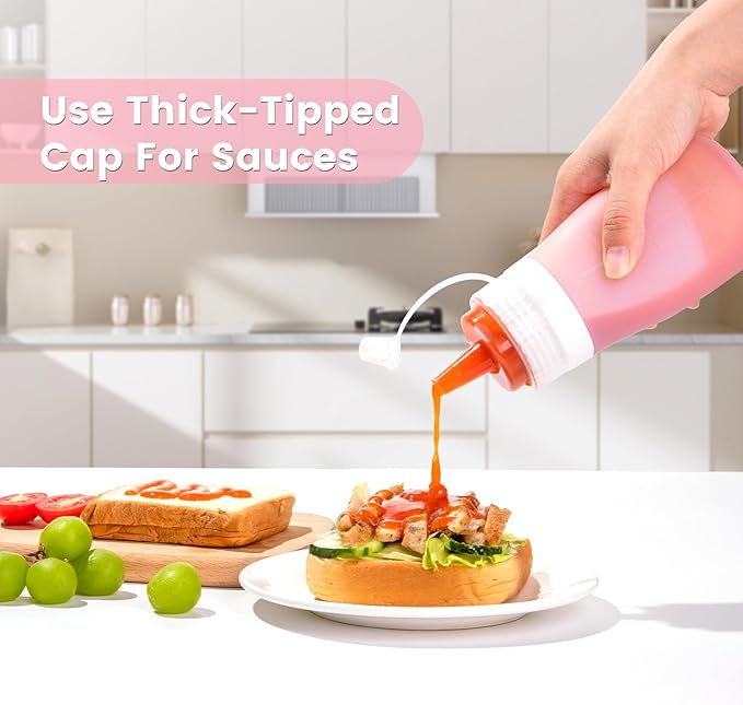 Condiment Squeeze Bottles, 16 oz Silicone Squeeze Bottles - Image 3