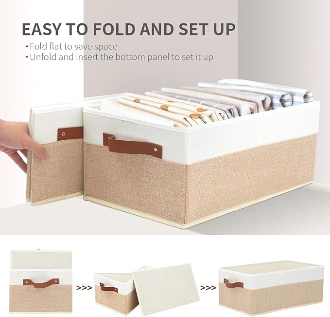 Closet Organizer Bins 3 Pack, Large Storage Bins - Image 7