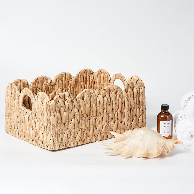 Scalloped Basket Wicker & Rattan Storage Basket - Image 7