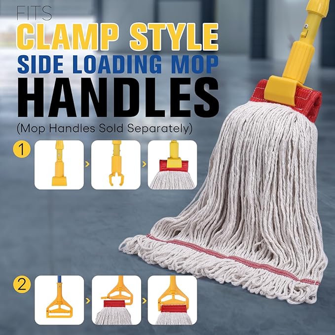 Matthew Cleaning Commercial Mop Head Replacement, 5 Inch Wide Headband - Image 4