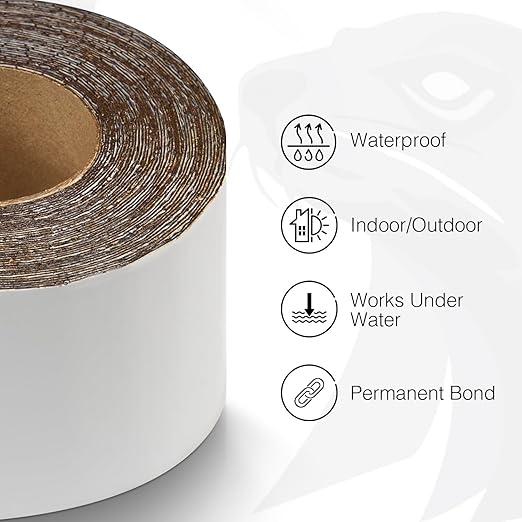 White RV Roof Sealant Tape, UV-Resistant, Weatherproof Patch - Image 3