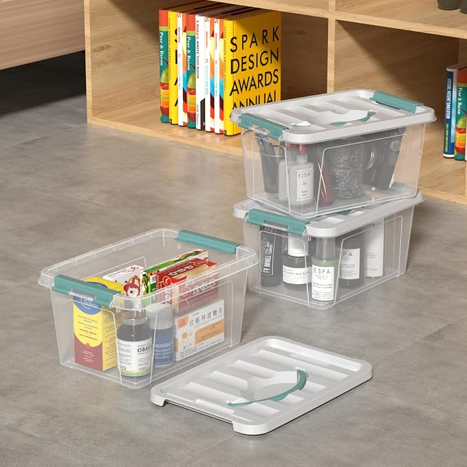 Zopnny 7 Quart Small Clear Storage Latch Box - Image 5