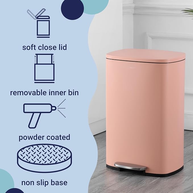 happimess HPM1006G Connor Rectangular 13-Gallon Trash Can - Image 3
