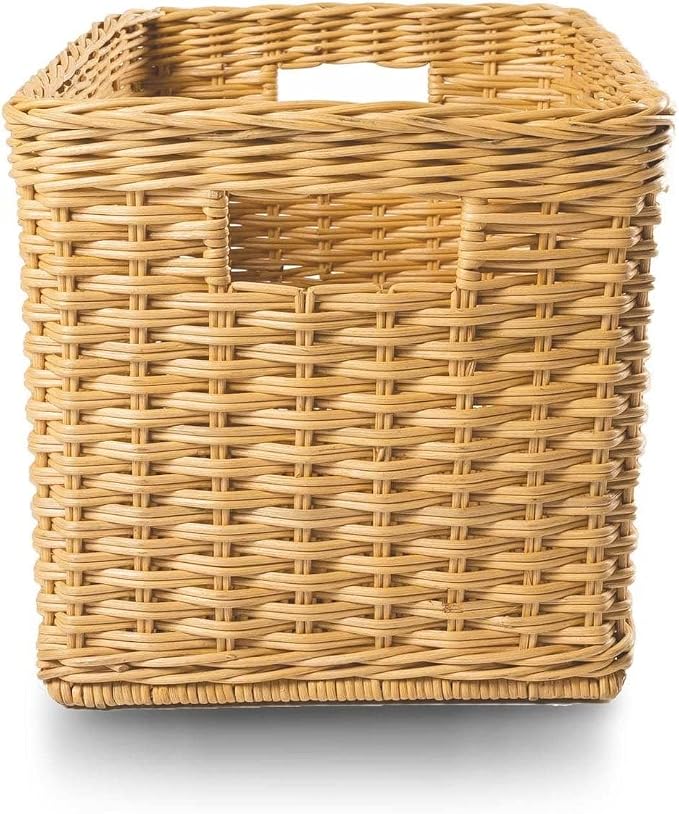 The Basket Lady Tall Rectangular Wicker Storage Basket, 20 in L x 13 in W x 11 - Image 4