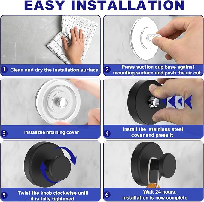 Suction Cup Hooks for Shower, Removable Towel Hooks for Bathroom Window Glass - Image 5