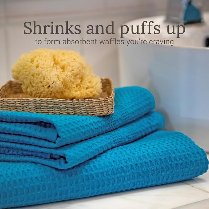 GILDEN TREE Waffle Hand Towels for Bathroom Quick Dry Towel Super Absorbent - Image 3