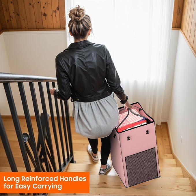 150L Laundry Hamper with Wheels, Rolling Laundry Basket with Metal Frame and - Image 7