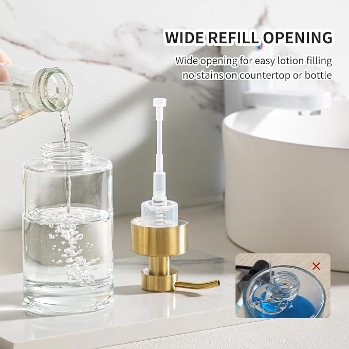 Enra Foam Soap Dispenser, 12oz Thick Glass Bathroom Soap Dispenser - Image 2