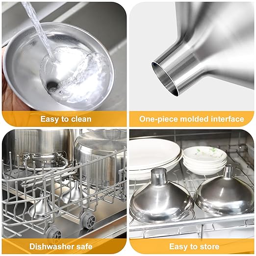 2 Pack Stainless Steel Kitchen Funnel Set - Image 4