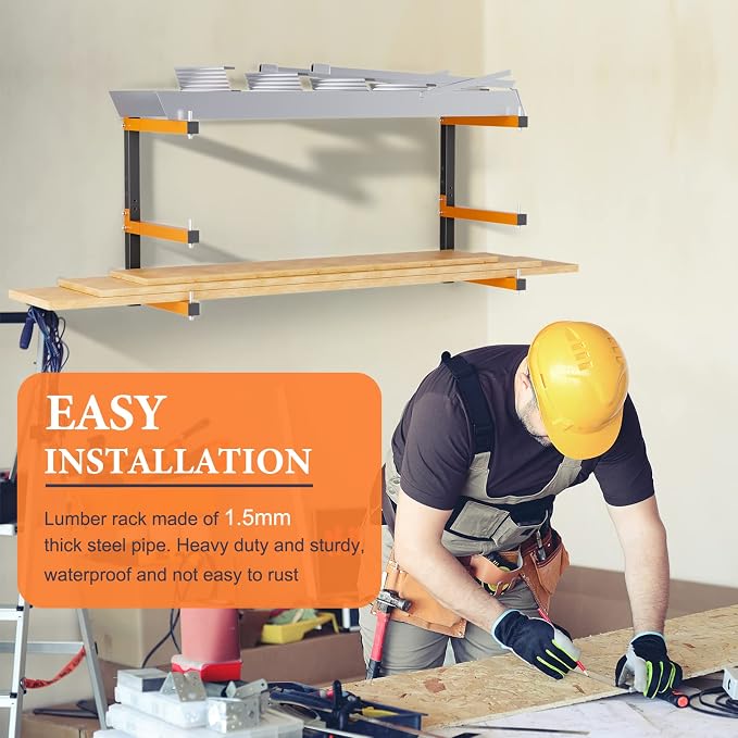 Lumber Rack Heavy Duty Wood Racks Wall Mount Folding Lumber Storage Racks - Image 7