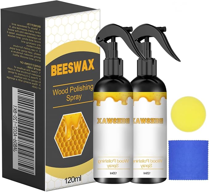 2Pcs Natural Beeswax Care Spray & Restorer, 2025 New Bees Wax Furniture Polish by YADUO