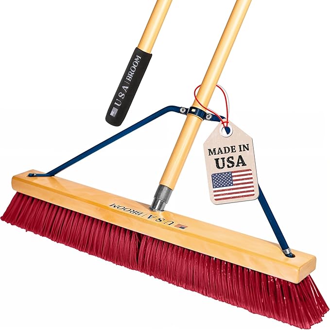 USA Broom 24" Soft Sweep Indoor Push Broom by USABroom-HighQuality