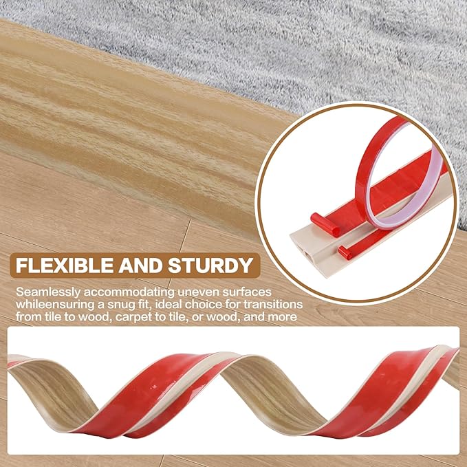 Floor Transition Strip Vinyl Door Threshold Ramp Self Adhesive Carpet Edging - Image 4