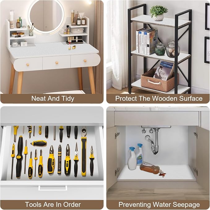 OcePor Non-Adhesive Drawer and Shelf Liner 24IN x 20FT，Non Slip Cabinet and - Image 7